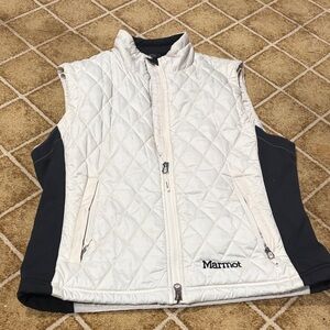 Marmot Two-Tone Quilted Vest in Cream and Black